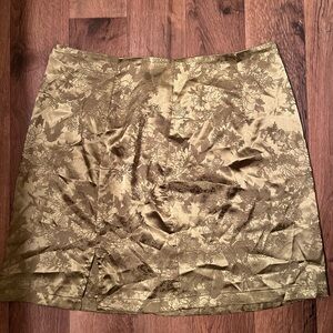 Green Ruched A-line Mini Skirt Cocktail